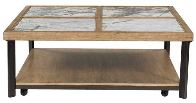 Signature Design by Ashley® Montia Brown Cocktail Table with Black Base-2