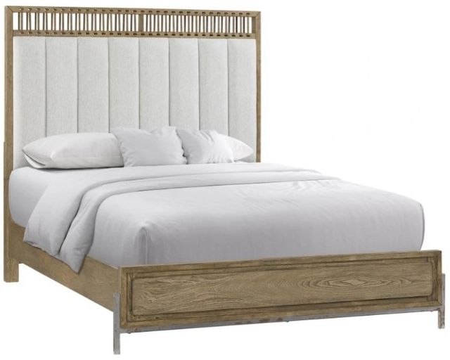 Bernards Elure Latte/White Upholstered and Strap Queen Panel Bed-0