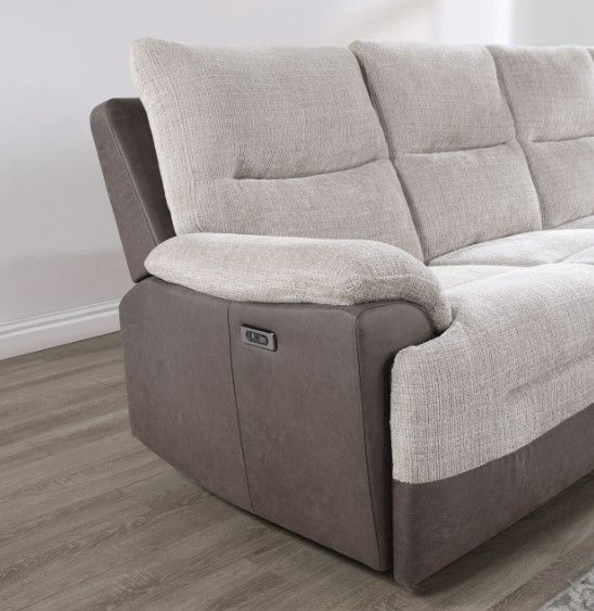Global Furniture USA U3822 3-Piece Beige Brown Power Reclining L-Shaped Sectional-3