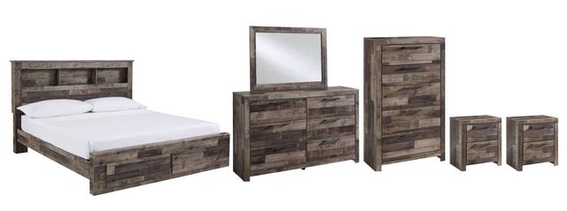 Derekson 6 Piece Storage Bedroom - Multi Gray