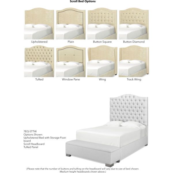 Parker Southern Dream Creations Beige Scroll Upholstered Bed-1