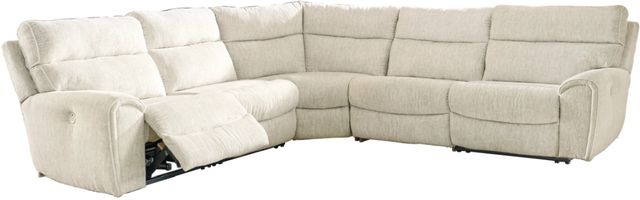 Signature Design by Ashley® Critic's Corner 5-Piece Parchment Power Reclining Sectional-0