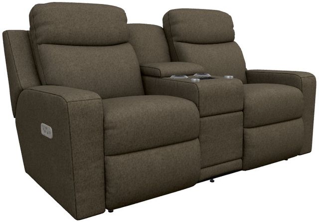 La-Z-Boy® Emmons Taupe Power Reclining Loveseat with Console, Headrest, and Lumbar-0