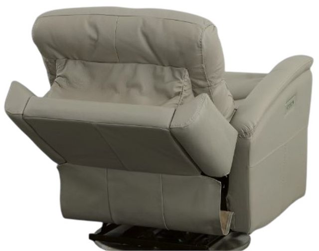 Flexsteel® View Light Gray Swivel Power Recliner with Power Headrest and Lumbar-9