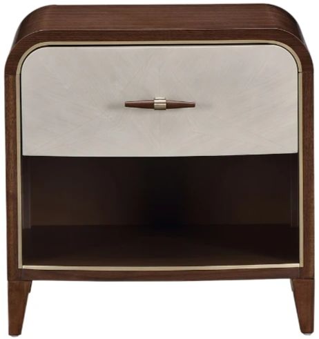 Michael Amini® Houston Walnut 1-Drawer Nightstand-1