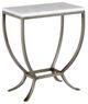 Century® Outdoor Complements White Steel/Stone Outdoor Side Table with Silver Base-0