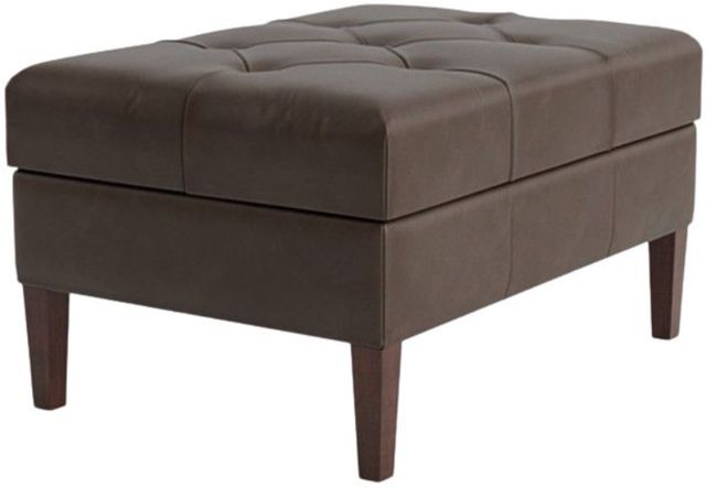 Bassett® Furniture Customizable Dover Sabel 35" Rectangle Tufted Leather Ottoman-2