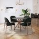 Amisco Customizable Asterisk Glass Top Round Table with Metal Stand-1
