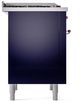 Ilve® Nostalgie II Series 36" Midnight Blue Pro Style Dual Fuel Range-3