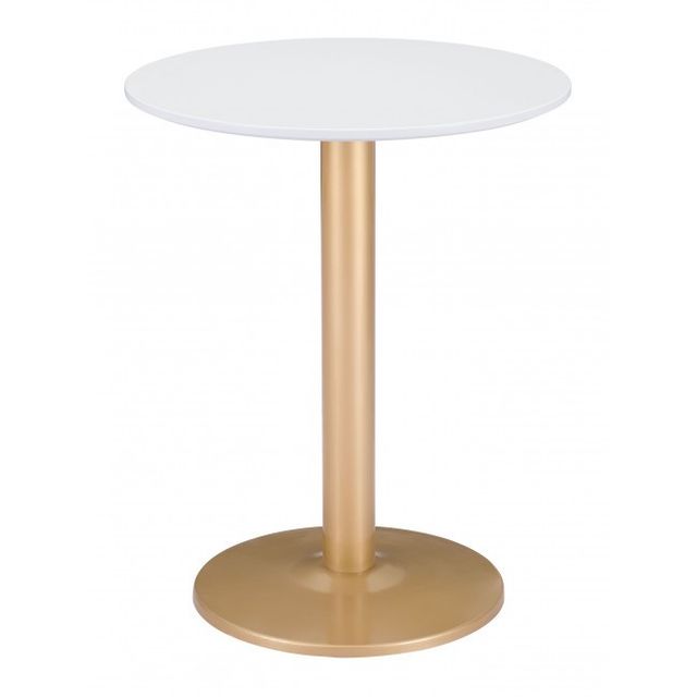 Zuo® Modern Alto Bistro White Bistro Table with Gold Base-0
