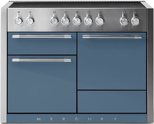 AGA™ Mercury 48" Stainless Steel Pro Style Induction Range with Stone Blue Door-0
