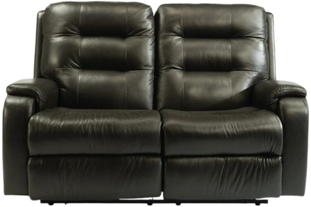 Flexsteel® Customizable Arlo Leather Power Reclining Loveseat with Power Headrests-2