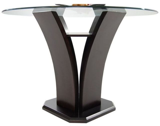 Homelegance® Daisy Glass Top 54" Round Counter Height Table with Espresso Base-2