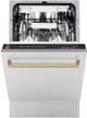 ZLINE Autograph Edition 18" Satin Stainless Steel Built In Dishwasher with Champagne Bronze Handle-1