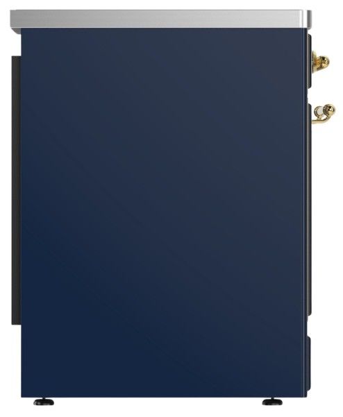 Ilve® Majestic III 30" Midnight Blue Pro Style Induction Range with Solid Door and Brass Trim-3