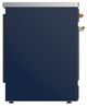 Ilve® Majestic III 30" Midnight Blue Pro Style Induction Range with Solid Door and Brass Trim-3
