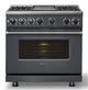 Viking® 7 Series 36" Cast Black Pro Style Dual Fuel Range with 12" Reversible Griddle-2