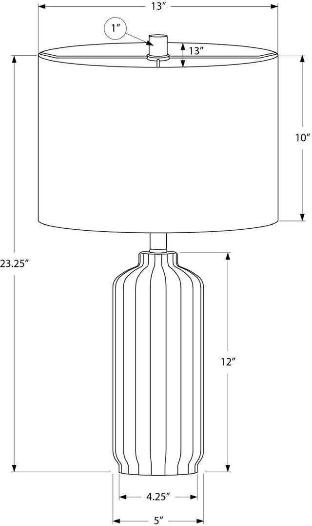 Monarch Specialties Inc. Cream Ceramic Table Lamp with Ivory Shade-1