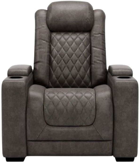 Signature Design by Ashley® HyllMont Gray Power Recliner with Adjustable Headrest-1