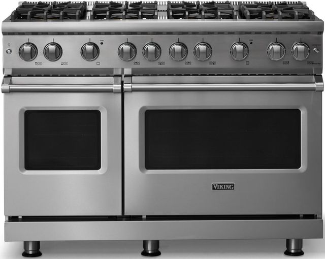 Viking® 5 Series 48" Stainless Steel Pro Style Gas (LP) Range with Polished Chrome Trim-0