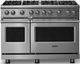 Viking® 5 Series 48" Stainless Steel Pro Style Gas (LP) Range with Polished Chrome Trim-0