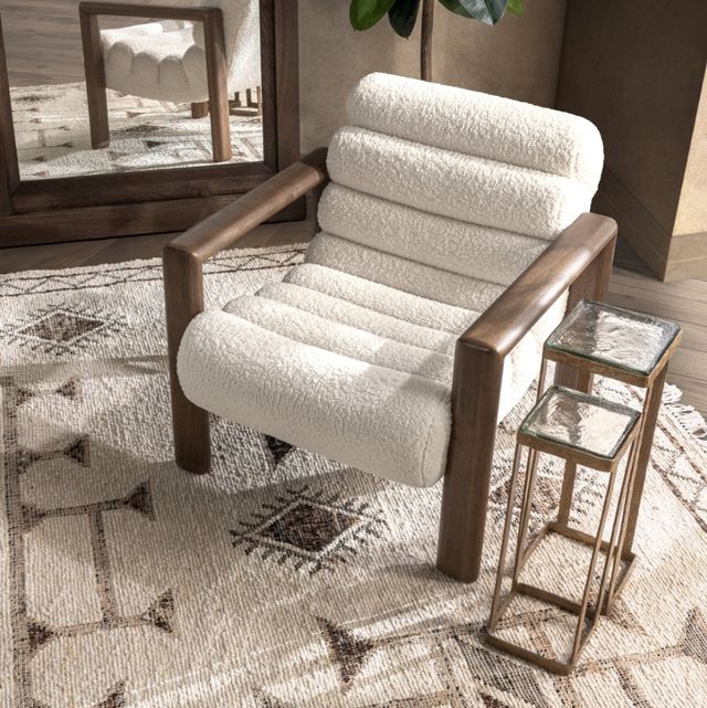 Classic Home Dahlia Ivory Fleece Accent Chair-1