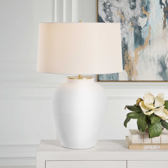 Uttermost® Adelaide White Table Lamp-1