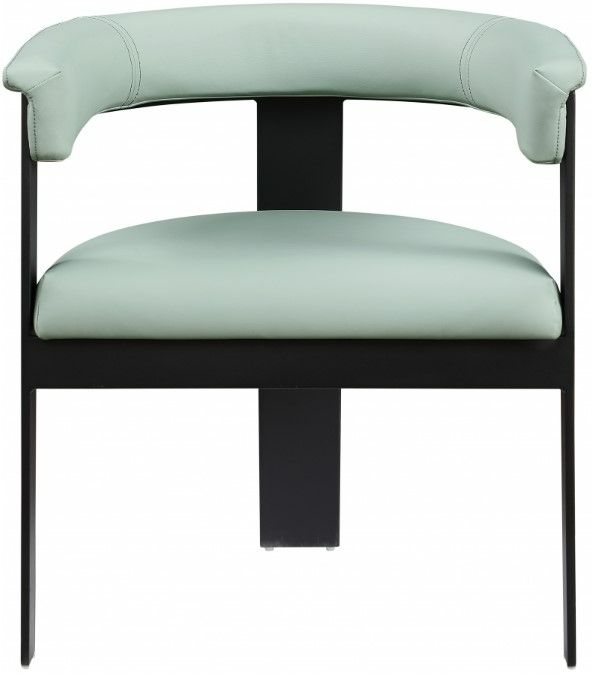 Meridian Furniture Romeo Mint/Matte Black Vegan Leather Dining Chair-1