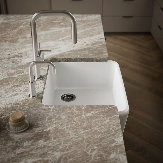 KOHLER® Ironridge® White 28" Undermount Single-Bowl Farmhouse Kitchen Sink-2