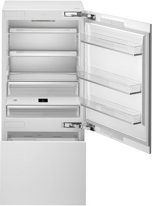 front view of the Bertazzoni Professional Series 36 in. 19.8 Cu. Ft. Panel Ready Built In Bottom Freezer Refrigerator