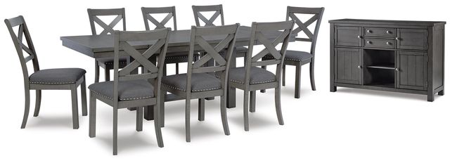 Signature Design by Ashley® Myshanna 10-Piece Gray Dining Set-0