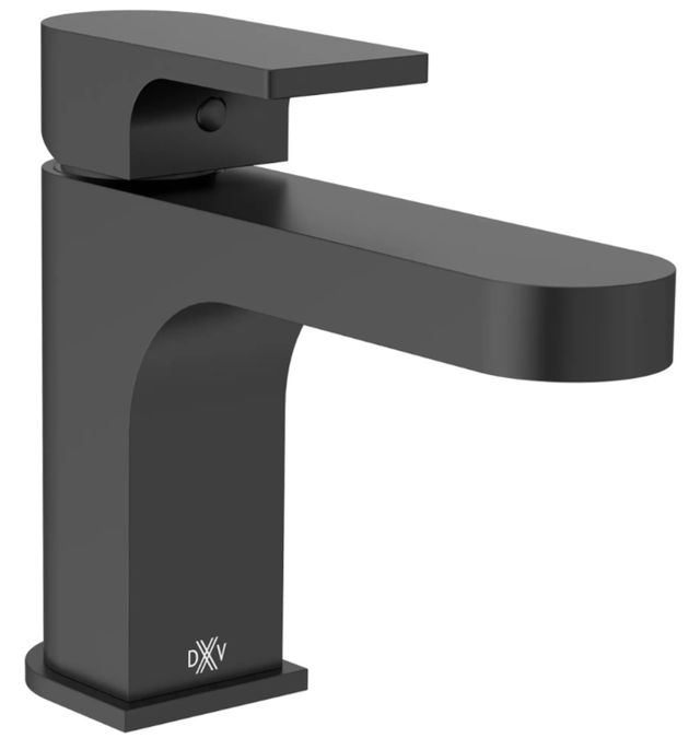 DXV Equility® Matte Black Single Handle Bathroom Faucet with Lever Handle and Grid Drain-0