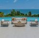 Uttermost® Borneo Dark Gray/Oyster White Fabric/Wooden Outdoor Sofa-3