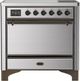Ilve® Majestic III 36" Stainless Steel Pro Style Induction Range with Solid Door and Burnished Trim-0