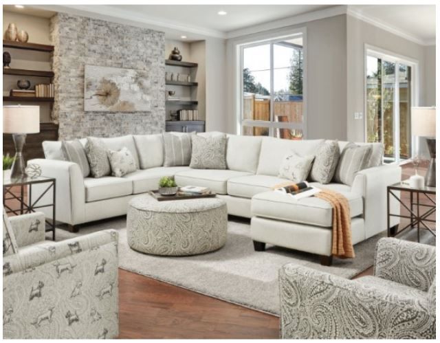 Furniture of America® Pocklington Paisley Multi Ottoman-1