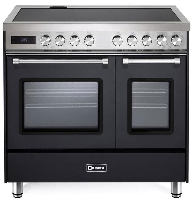 Verona® Ultima 36" Matte Black Freestanding Electric Range-0