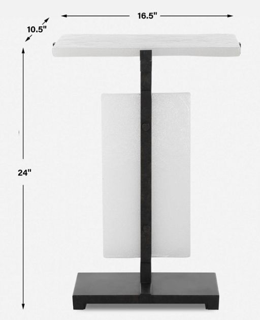 Uttermost® Elements Bubble White Accent Table with Aged Bronze Base-2