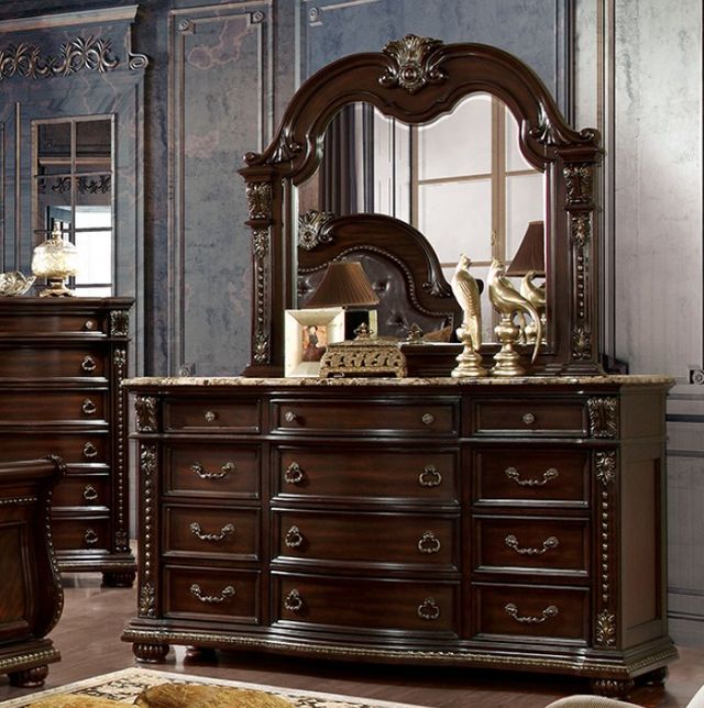 Furniture of America® Fromberg 4-Piece Brown Cherry Queen Bedroom Set-3