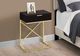 Monarch Specialties Inc. Espresso 24" Drawer Accent Table with Gold Metal Base-2