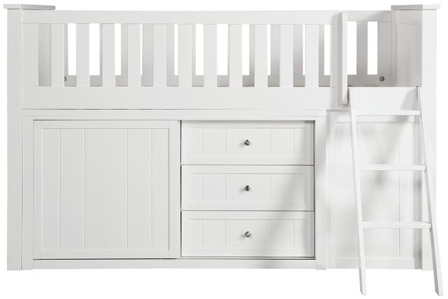 Homelegance® Galen White Twin Youth Low Loft Bunk Bed with Bookcase and Two Dressers-2