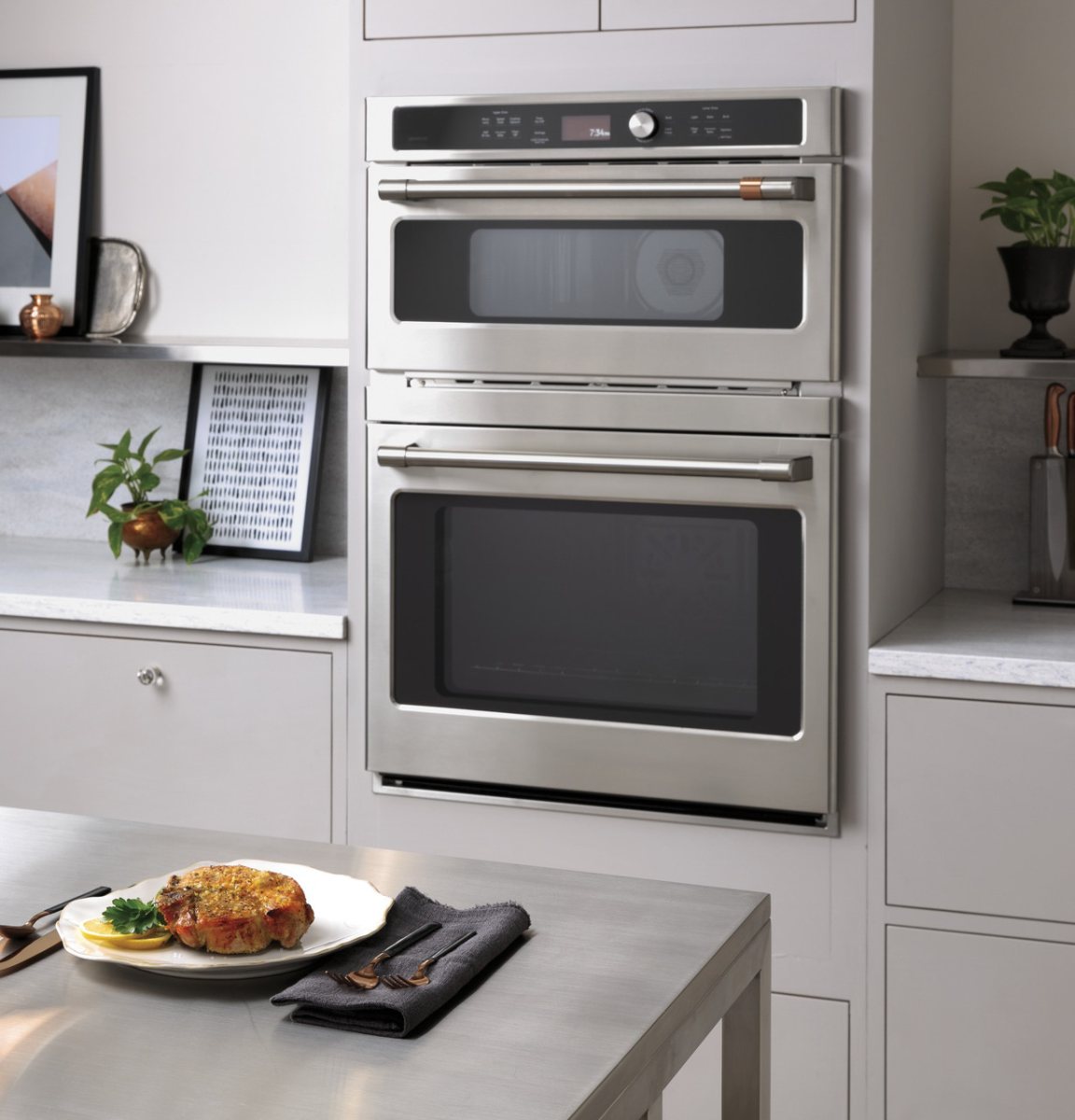 Cafe 30 Stainless Steel Oven Microwave Combo Electric Wall Oven Doyon s Appliance Bedford Gloucester Reading MA
