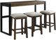 Elements International Caesar 4-Piece Brown/Taupe Dining Set-0