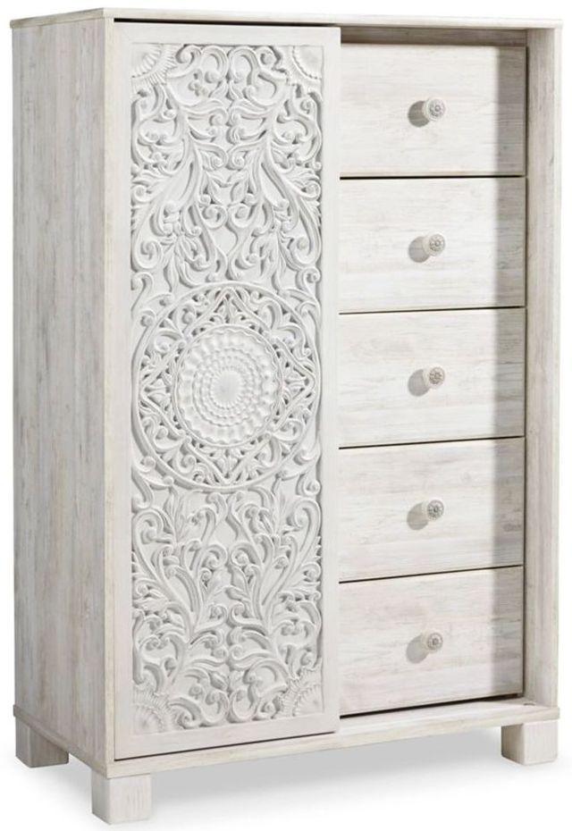 Signature Design by Ashley® Paxberry 4-Piece Whitewash Full Panel Headboard Set-3