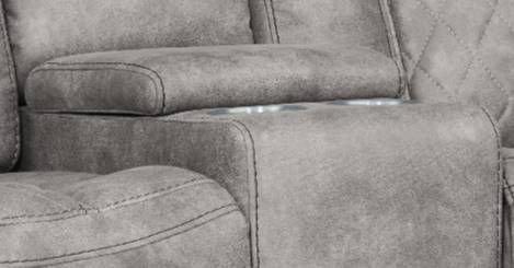 Inspired Home 4380 Lux Pewter Manual Reclining Loveseat with Console-1
