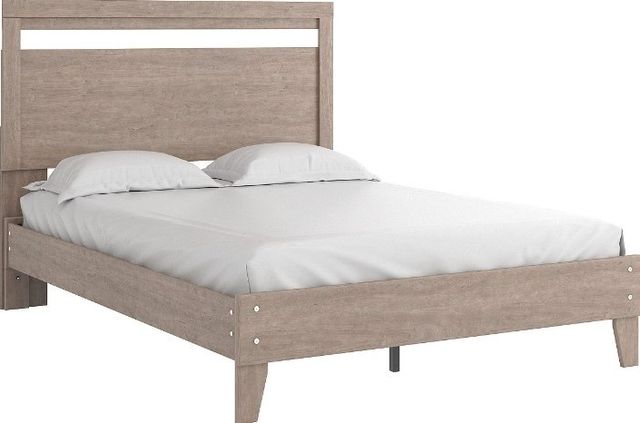 Signature Design by Ashley® Flannia 2-Piece Gray Queen Platform Bed Set-1