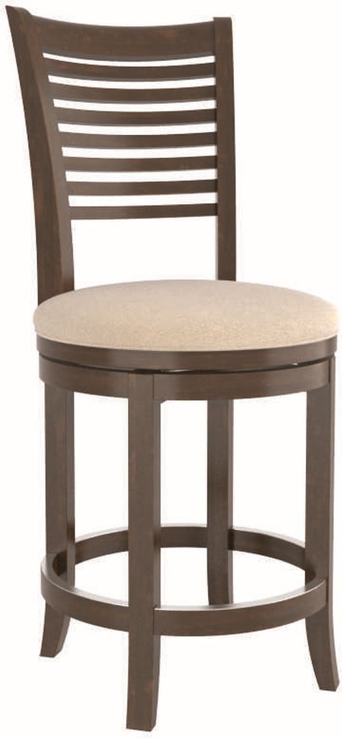 Canadel® Canadel Cognac Washed Upholstered Swivel Stool-0