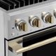 Hauslane HausPro Range 36" Stainless Steel Pro-Style Gas Range with Satin Brass Knobs-5