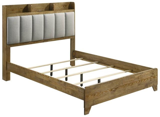 ACME Furniture Garcia Light Aspen Brown Eastern King Upholstered Panel Storage Bed-0
