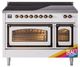Ilve® Nostalgie II Noblesse 48'' Custom RAL Color Pro Style Induction Range with Burnished Trim-0