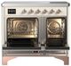 Ilve® Majestic III 40" Antique White Pro Style Induction Range with Triple Glass Door and Copper Trim-1